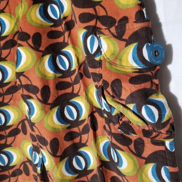 Matilda Jane Mod Wide Leg Corduroy Pants Girls 4 Brown Rust Blue Pull On Cord - Picture 3 of 7